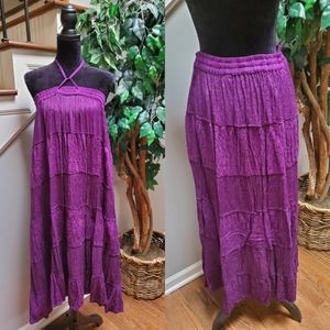 Raja purple convertible halter dress and skirt